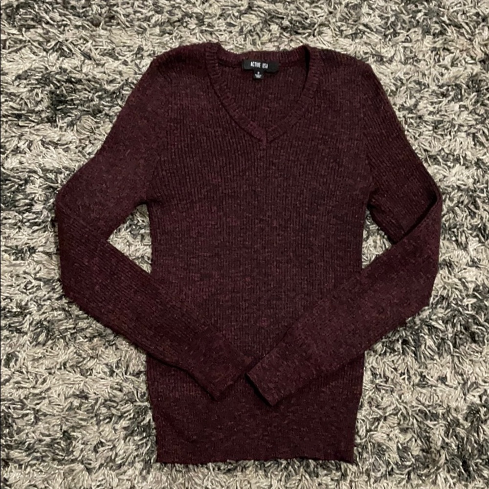 Long sleeve rib sweater top